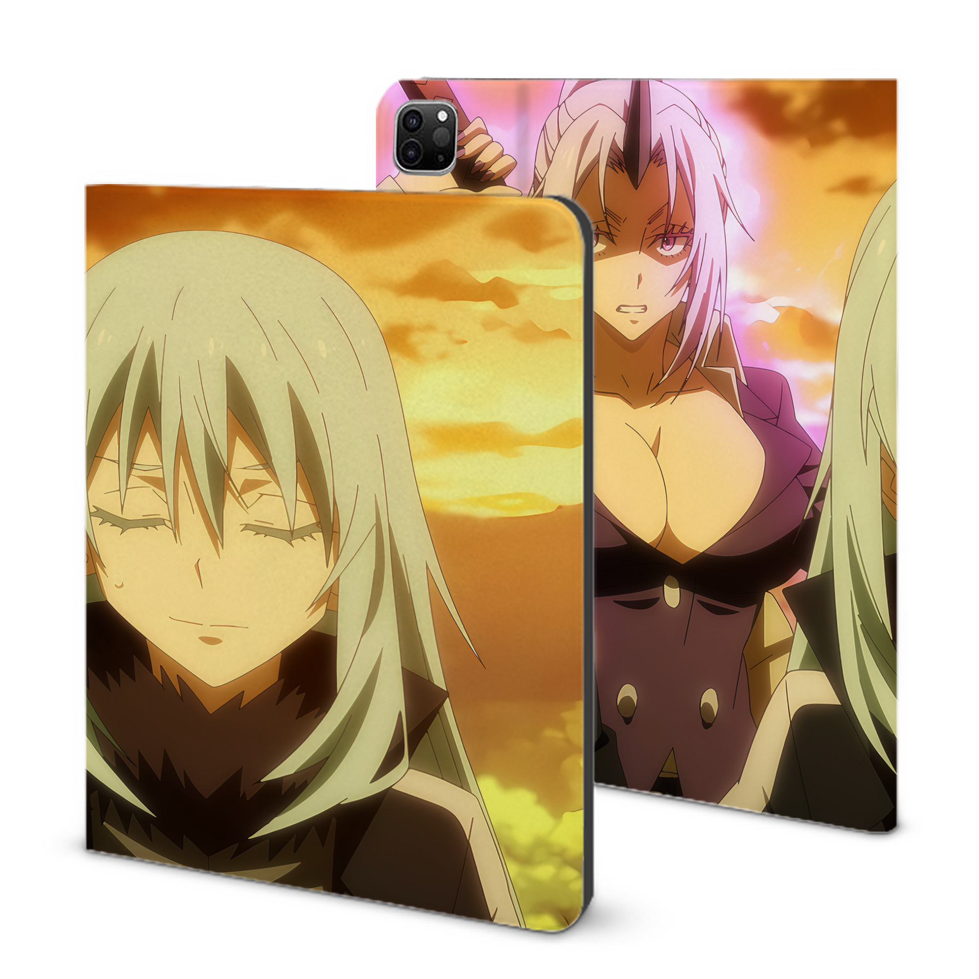 （画像用） 転スラ Regarding Reincarnated to Slime IPad ケース ブック型 PUレザー TPU 耐衝撃 軽量 薄型 ペン収納なし 全面保護 IPad 各モデル対応